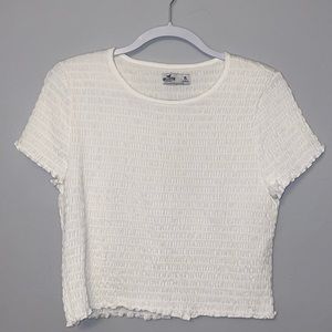Hollister White Ruffled Top